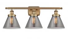 Innovations Lighting 916-3W-BB-G43 - Cone - 3 Light - 28 inch - Brushed Brass - Bath Vanity Light