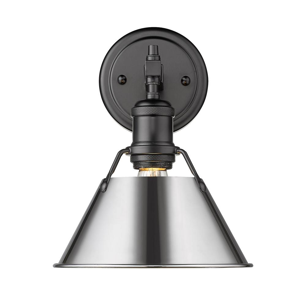 Orwell BLK 1 Light Bath Vanity in Matte Black with Chrome shade