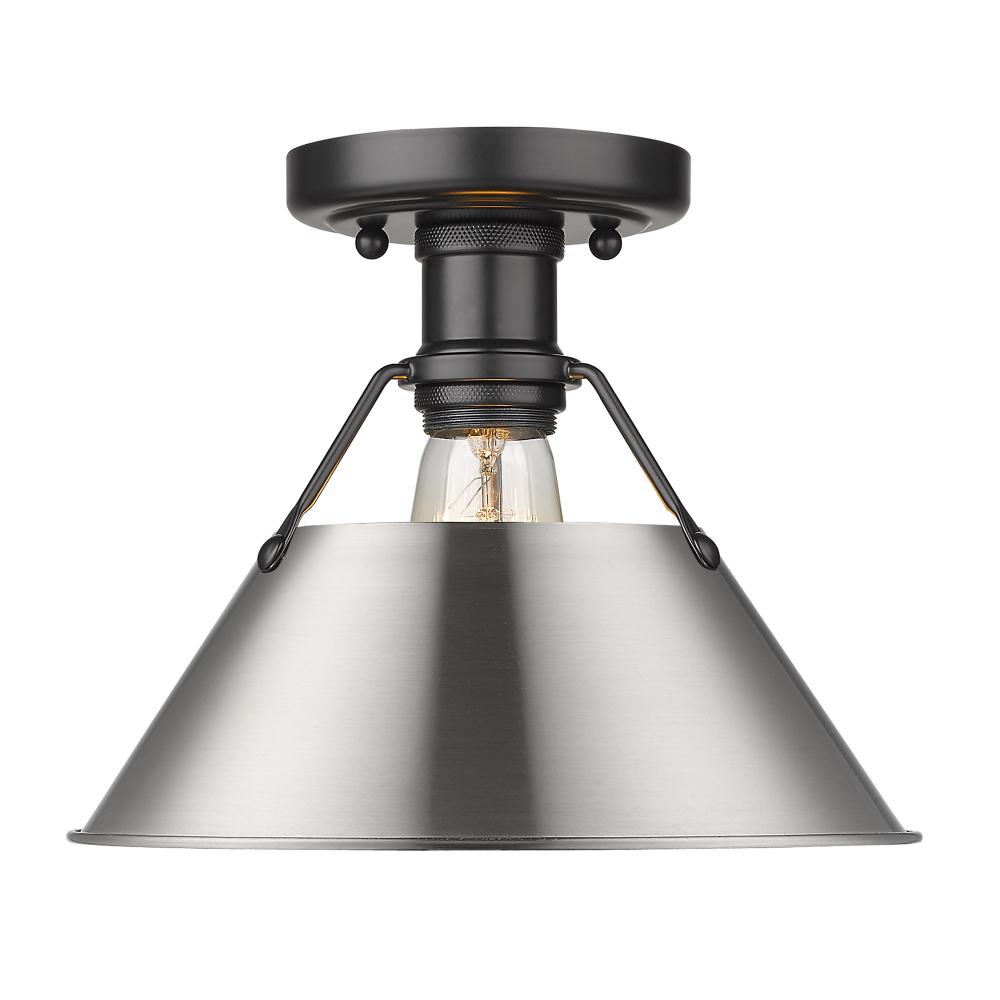 Orwell BLK Flush Mount in Matte Black with Pewter shade