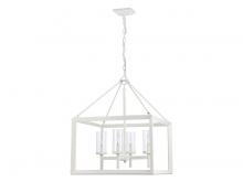  2073-4 NWT-CLR - Smyth 4-Light Chandelier in Natural White with Clear Glass