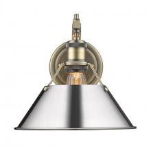 Golden 3306-1W AB-CH - Orwell AB 1 Light Wall Sconce in Aged Brass with Chrome shade