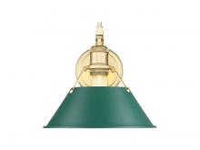 Golden 3306-1W BCB-GN - Orwell 1-Light Wall Sconce in Brushed Champagne Bronze with Pine Green