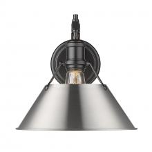 Golden 3306-1W BLK-PW - Orwell BLK 1 Light Wall Sconce in Matte Black with Pewter shade