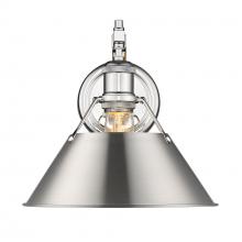Golden 3306-1W CH-PW - Orwell CH 1 Light Wall Sconce in Chrome with Pewter shade