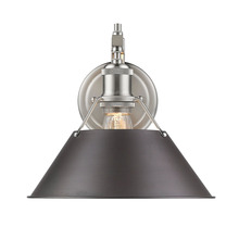 Golden 3306-1W PW-RBZ - Orwell PW 1 Light Wall Sconce in Pewter with Rubbed Bronze shade