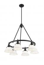  3306-6 BLK-OP - Orwell BLK 6 Light Chandelier in Matte Black with Opal Glass