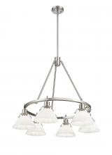  3306-6 PW-OP - Orwell PW 6 Light Chandelier in Pewter with Opal Glass