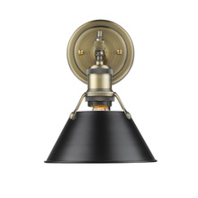  3306-BA1 AB-BLK - Orwell AB 1 Light Bath Vanity in Aged Brass with Matte Black shade