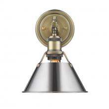 Golden 3306-BA1 AB-CH - Orwell AB 1 Light Bath Vanity in Aged Brass with Chrome shade