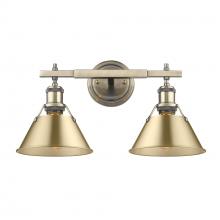 Golden 3306-BA2 AB-BCB - Orwell AB 2 Light Bath Vanity in Aged Brass with Brushed Champagne Bronze shades