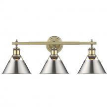 Golden 3306-BA3 AB-PW - Orwell AB 3 Light Bath Vanity in Aged Brass with Pewter shades