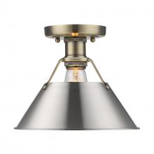 Golden 3306-FM AB-PW - Orwell AB Flush Mount in Aged Brass with Pewter shade