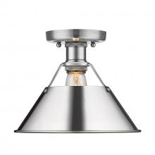 Golden 3306-FM PW-CH - Orwell PW Flush Mount in Pewter with Chrome shade
