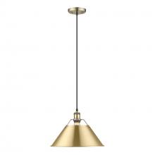 Golden 3306-L AB-BCB - Orwell AB Large Pendant - 14&#34; in Aged Brass with Brushed Champagne Bronze shade