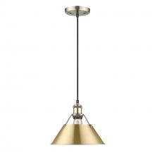 Golden 3306-M AB-BCB - Orwell AB Medium Pendant - 10&#34; in Aged Brass with Brushed Champagne Bronze shade