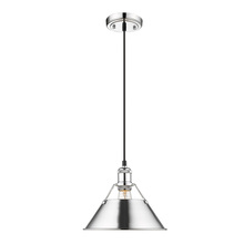 Golden 3306-M CH-CH - Orwell CH Medium Pendant - 10" in Chrome with Chrome shade