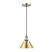 Golden 3306-S AB-BCB - Orwell AB Small Pendant - 7&#34; in Aged Brass with Brushed Champagne Bronze shade