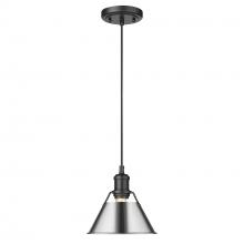 Golden 3306-S BLK-CH - Orwell BLK Small Pendant - 7" in Matte Black with Chrome shade