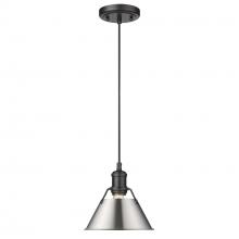 Golden 3306-S BLK-PW - Orwell BLK Small Pendant - 7" in Matte Black with Pewter shade