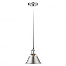 Golden 3306-S CH-PW - Orwell CH Small Pendant - 7" in Chrome with Pewter shade