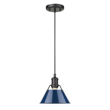 Golden 3306-S BLK-NVY - Orwell Small Pendant - 7"