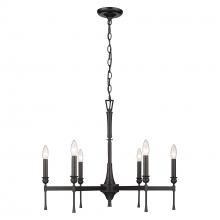  3509-6 BLK - Landon 6 Light Chandelier in Matte Black