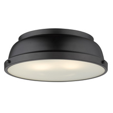  3602-14 BLK-BLK - Duncan 14" Flush Mount in Matte Black with a Matte Black Shade