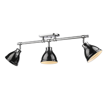  3602-3SF CH-BK - Duncan 3-Light Semi-Flush - Track Light in Chrome with Black