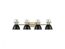 Golden 3602-BA4 AB-BLK - Duncan 4-Light Bath Vanity in Aged Brass with Matte Black