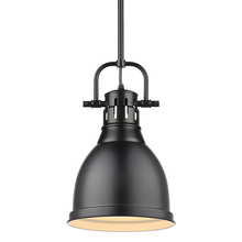  3604-S BLK-BLK - Duncan Small Pendant with Rod in Matte Black with a Matte Black Shade