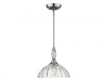  6952-M CH-CLR - Audra 1-Light Pendant in Pewter with Clear Glass