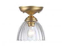  6952-SF7 BCB-CLR - Audra 1-Light Semi-Flush in Brushed Champagne Bronze with Clear Glass