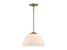  6954-M BCB-OP - Dorinda 1-Light Pendant in Brushed Champagne Bronze with Opal Glass