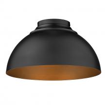  6956-FM BLK-BLK - Zoey Flush Mount in Matte Black with Matte Black Shade