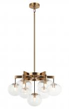 Matteo Lighting C38107AG - 7 LT 24&#34; DIAM &#34;BULBUS&#34; AGED GOLD/CEILING CLEAR GLASS CHANDELIER LED G9 LED 10W