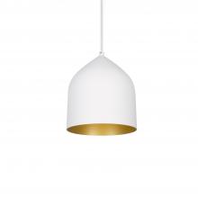  49108-WH/GD - Helena 8-in White/Gold 1 Light Pendant