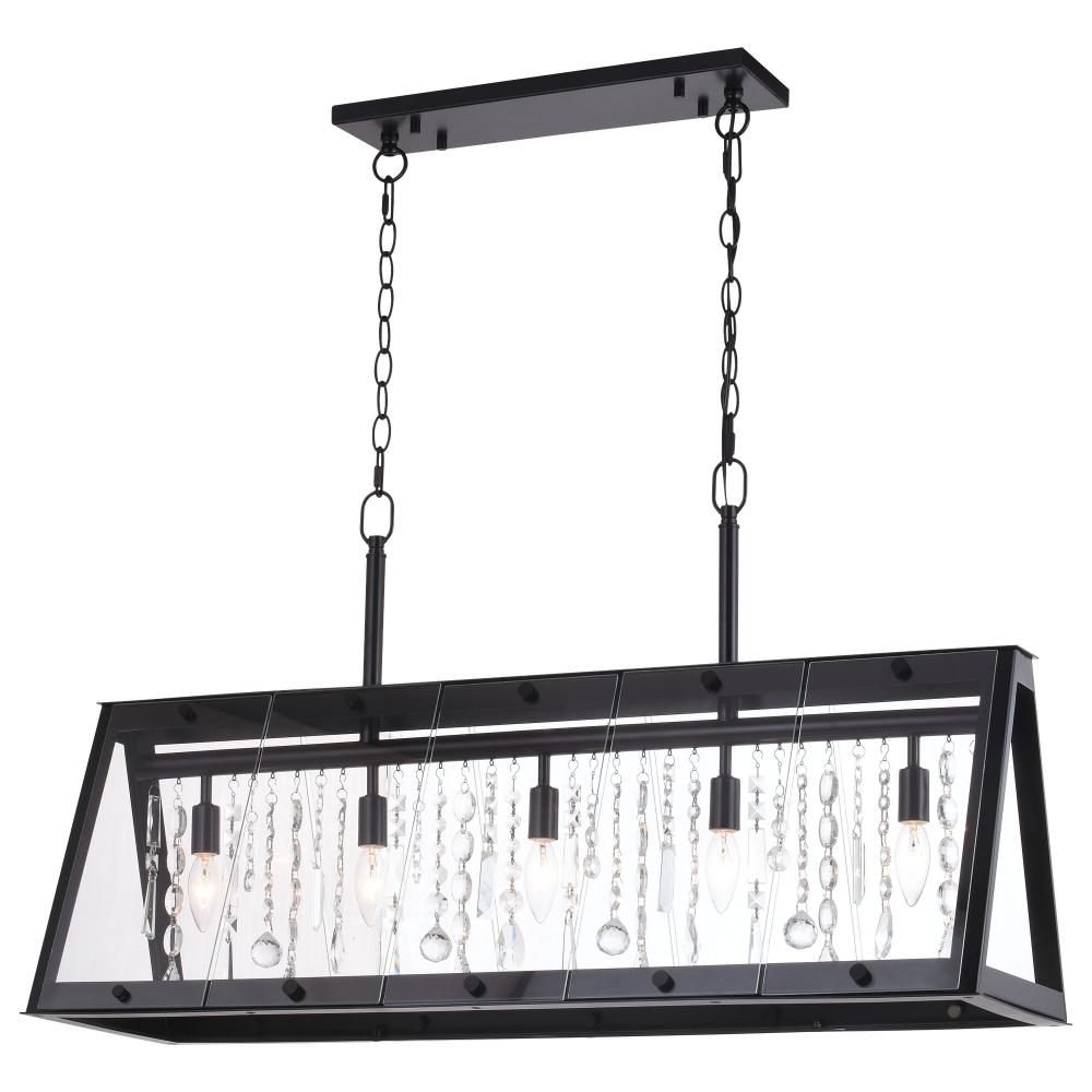 Tremont 36.5 in. W 5 Light Linear Chandelier Matte Black