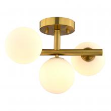  C0318 - Graham 13-in. W 3 Light Semi-Flush Mount Harvest Gold