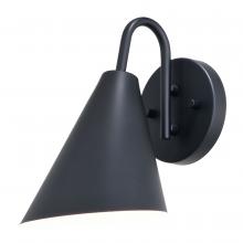  T0740 - Hanson 6-in Outdoor Wall Light Matte Black and Glossy White