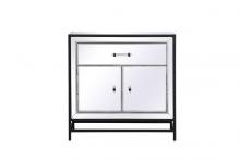 Elegant MF72028BK - James 28.5 In. Mirrored Cabinet in Black