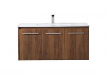  VF44040WB - 40 Inch Single Bathroom Floating Vanity in Walnut Brown