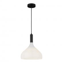  PD532312MBOP - Belleview 12-in Matte Black/Opal Glass 1 Light Pendant