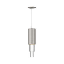  PD502204BNCR - Bordeaux 4-in Brushed Nickel/Clear Ribbed Glass LED Pendant