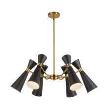  CH574632MBAG - Blake 32-in Matte Black/Aged Gold Socket Chandelier