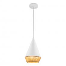 ALORA  PD633107WHBR - Daphne 7-in White/Brown Cotton Rope 1 Light Pendant