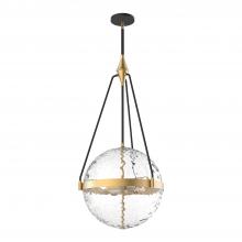  PD406418BGWC - Harmony 18-in Brushed Gold/ Clear Water Glass 4 Lights Pendant