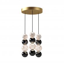  MP321803NB - Onyx 3 Head Natural Brass LED Multi Pendant