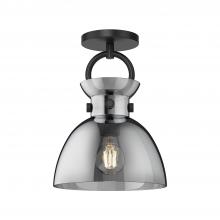  SF411809MBSM - Waldo 9-in Matte Black/Smoked 1 Light Semi Flush Mount