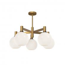  CH506129AGOP - Castilla 29-in Aged Gold/Opal Matte Glass 5 Lights Chandeliers