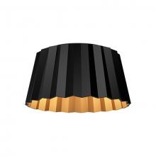  FM528514MB - Plisse 14-in Matte Black 2 Lights Flush Mount